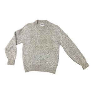 Vintage Campus Ragg Wool Knit Sweater Size M Beige Made in USA Classic Crew Neck